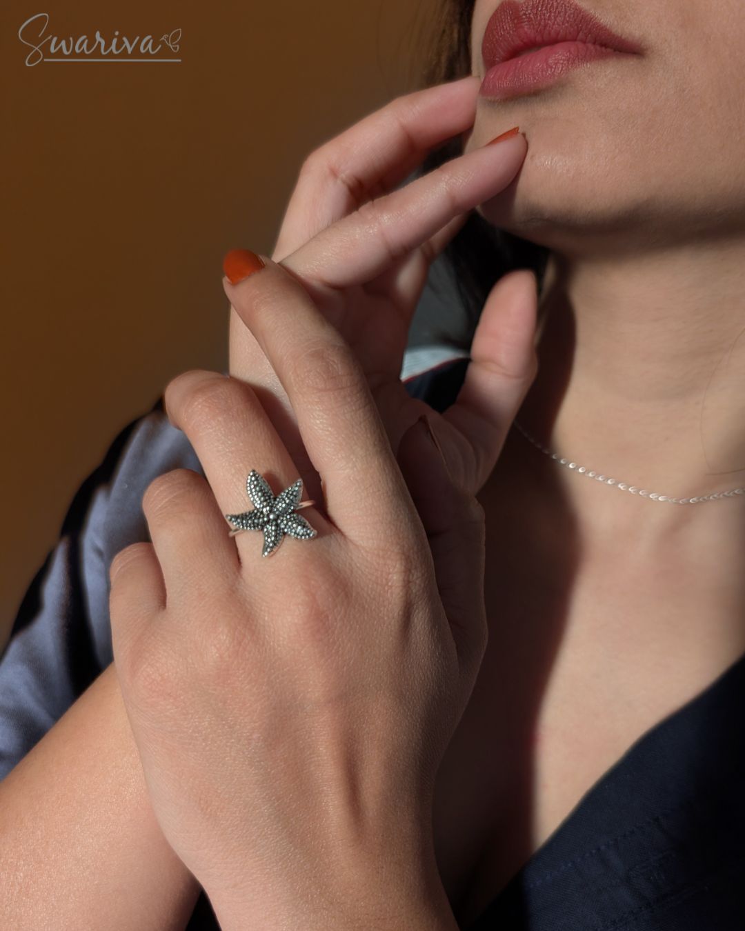 Silver Starfish Ring