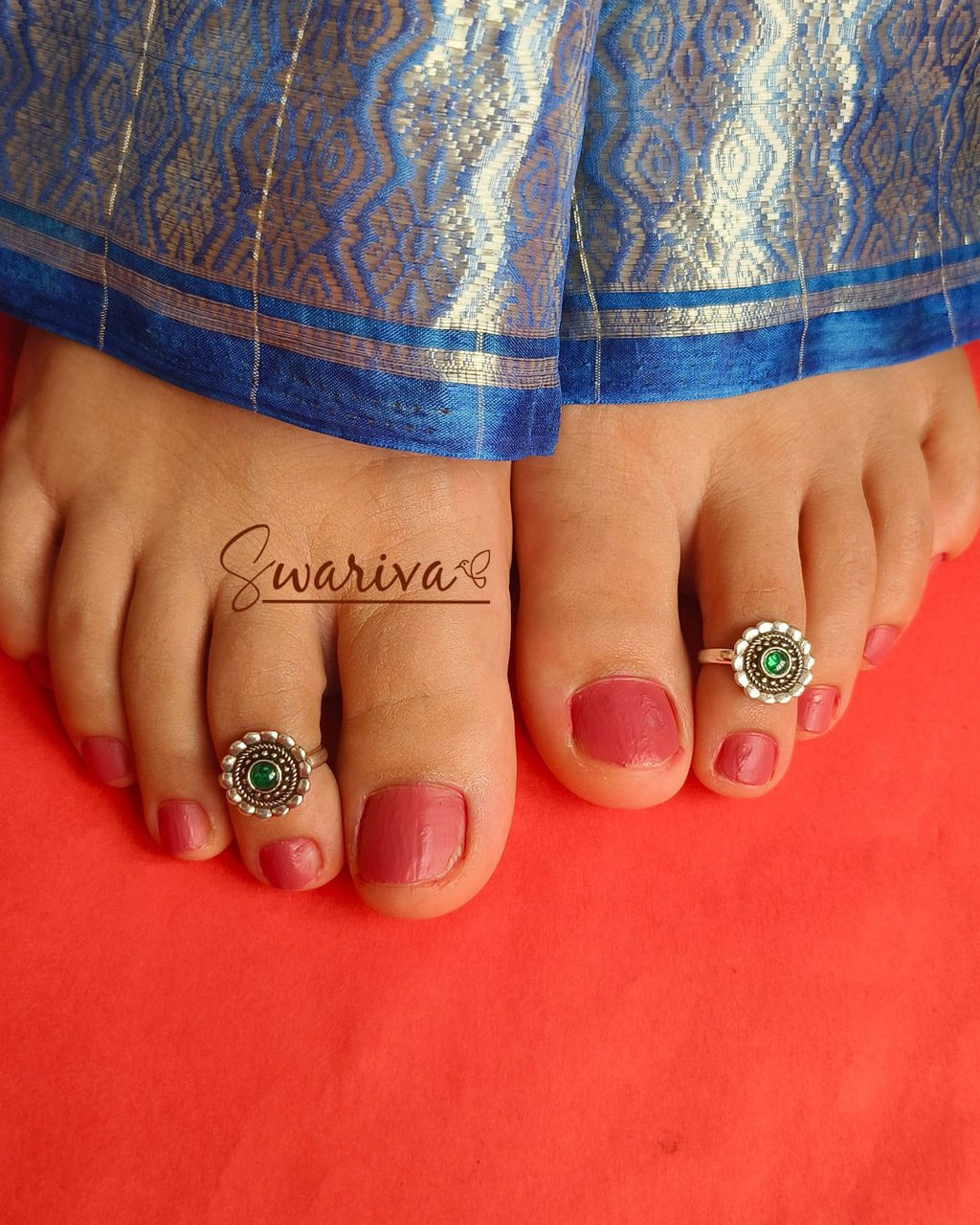 Jade Petal Toe Ring