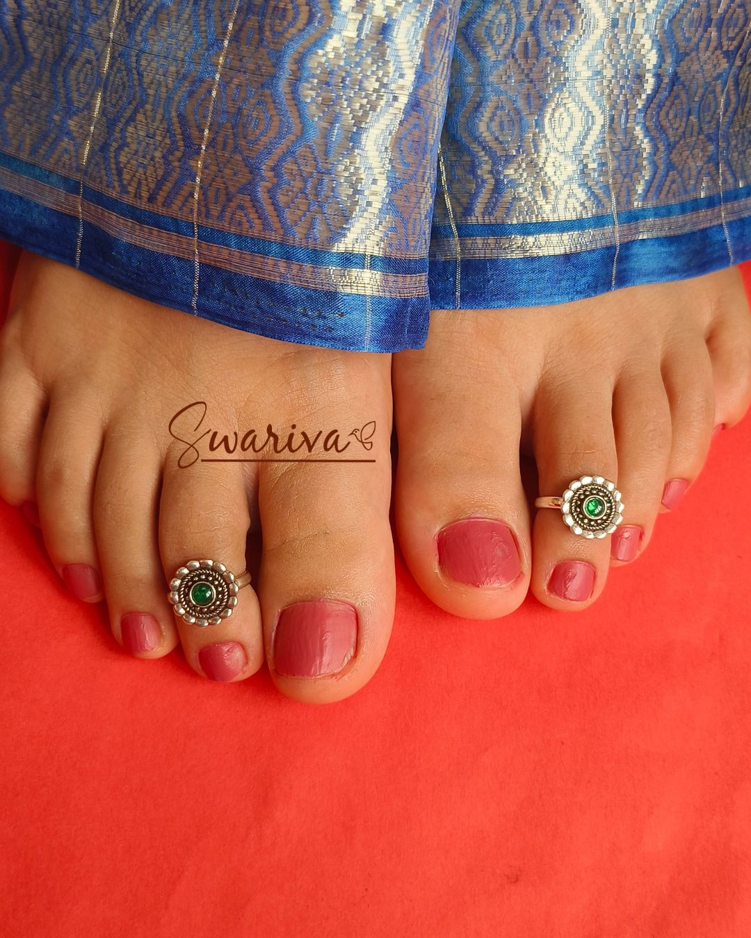 Jade Petal Toe Ring