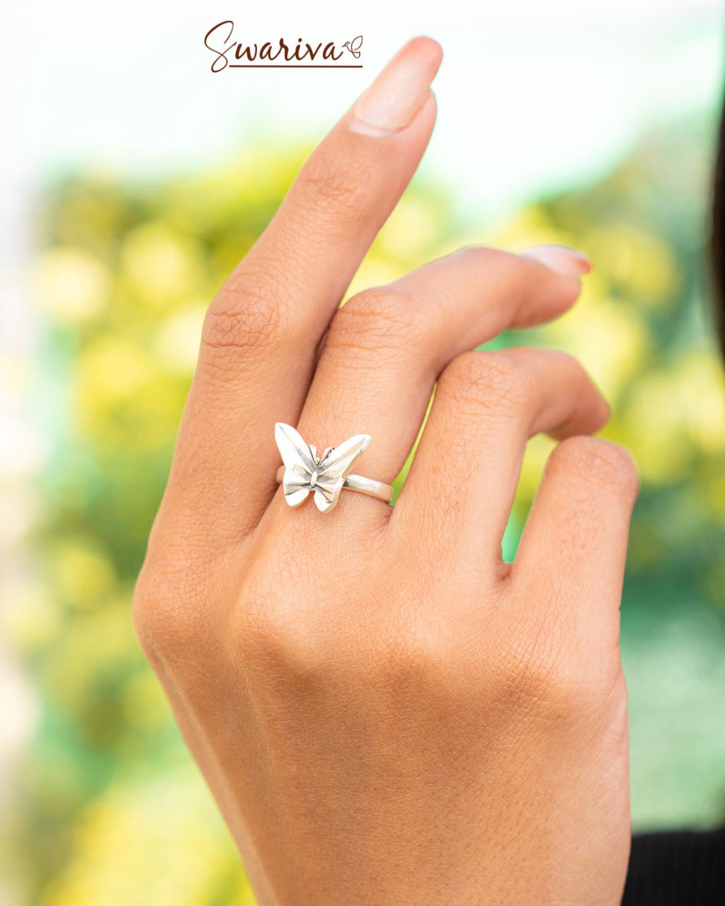 Silver Butterfly Bloom Ring