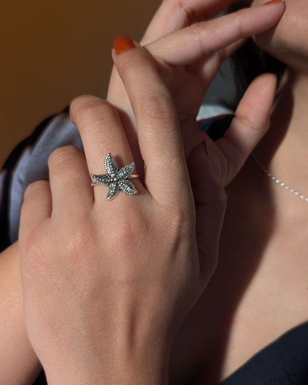 Silver Starfish Ring