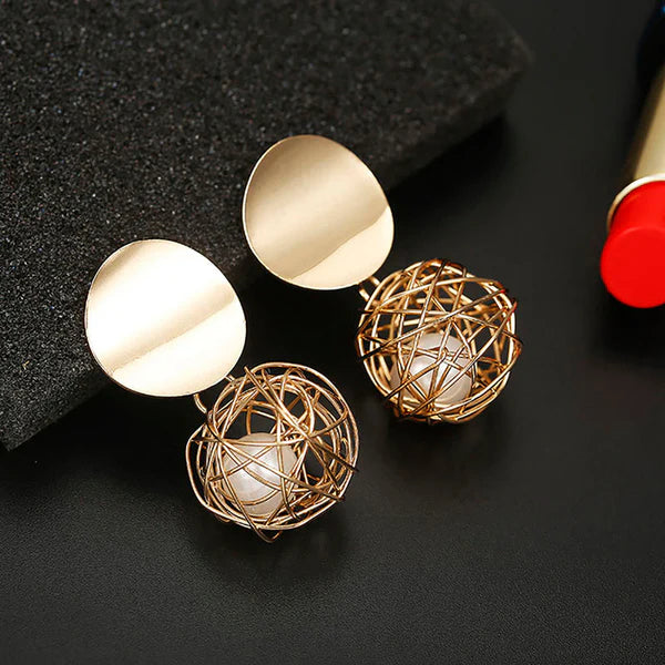 Wonderful Hanging Ball Plushy Drop Earrings