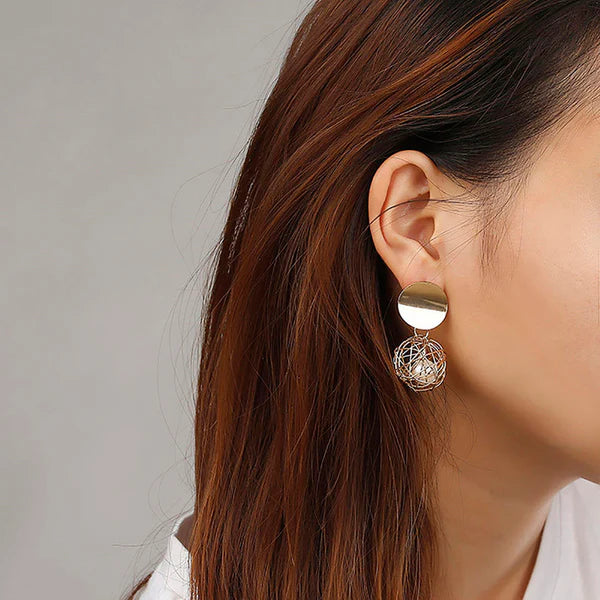 Wonderful Hanging Ball Plushy Drop Earrings