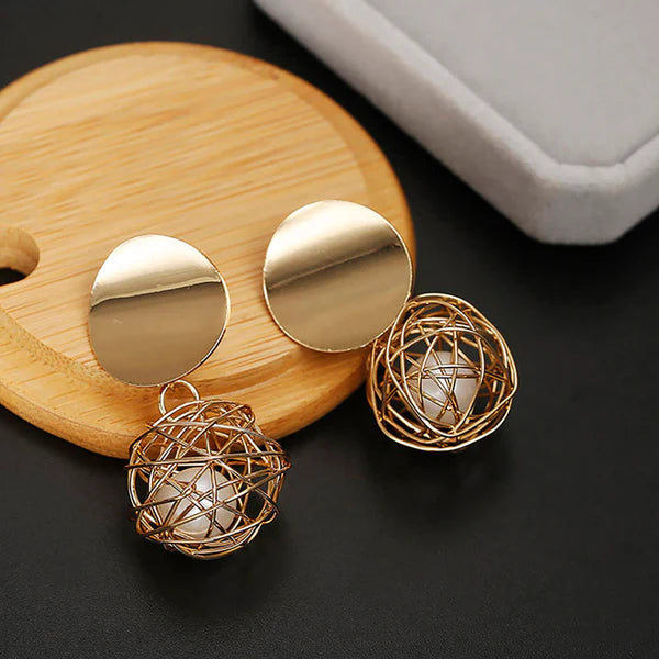 Wonderful Hanging Ball Plushy Drop Earrings