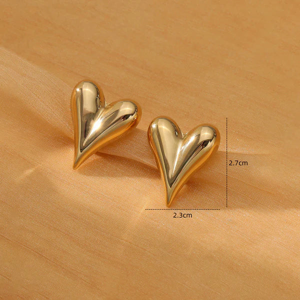 Gold Plated Anti Tarnish Heart Earrings