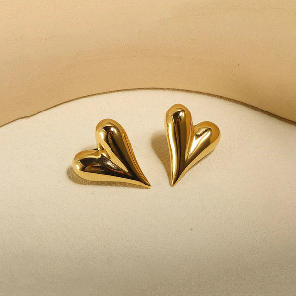 Gold Plated Anti Tarnish Heart Earrings